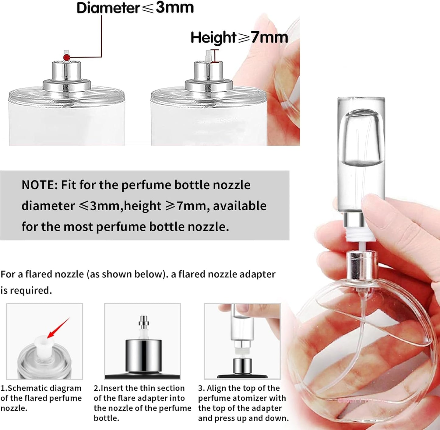 Perfume Travel Refillable Atomizer Bottle - 10ml Glass, Unique Top-Filling, Leak-Proof Design | Mini Portable Spray