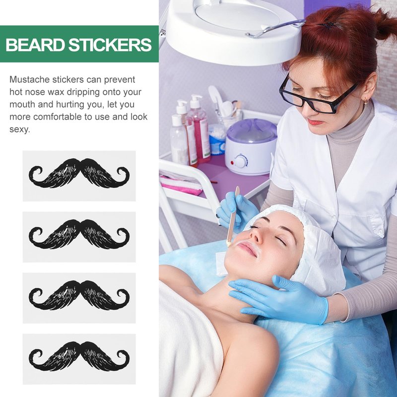 Healifty 20Pcs Beard Mustache Stickers for Nose Nose Facial Hair Removal Fake Mustaches Hair Removal Stickers