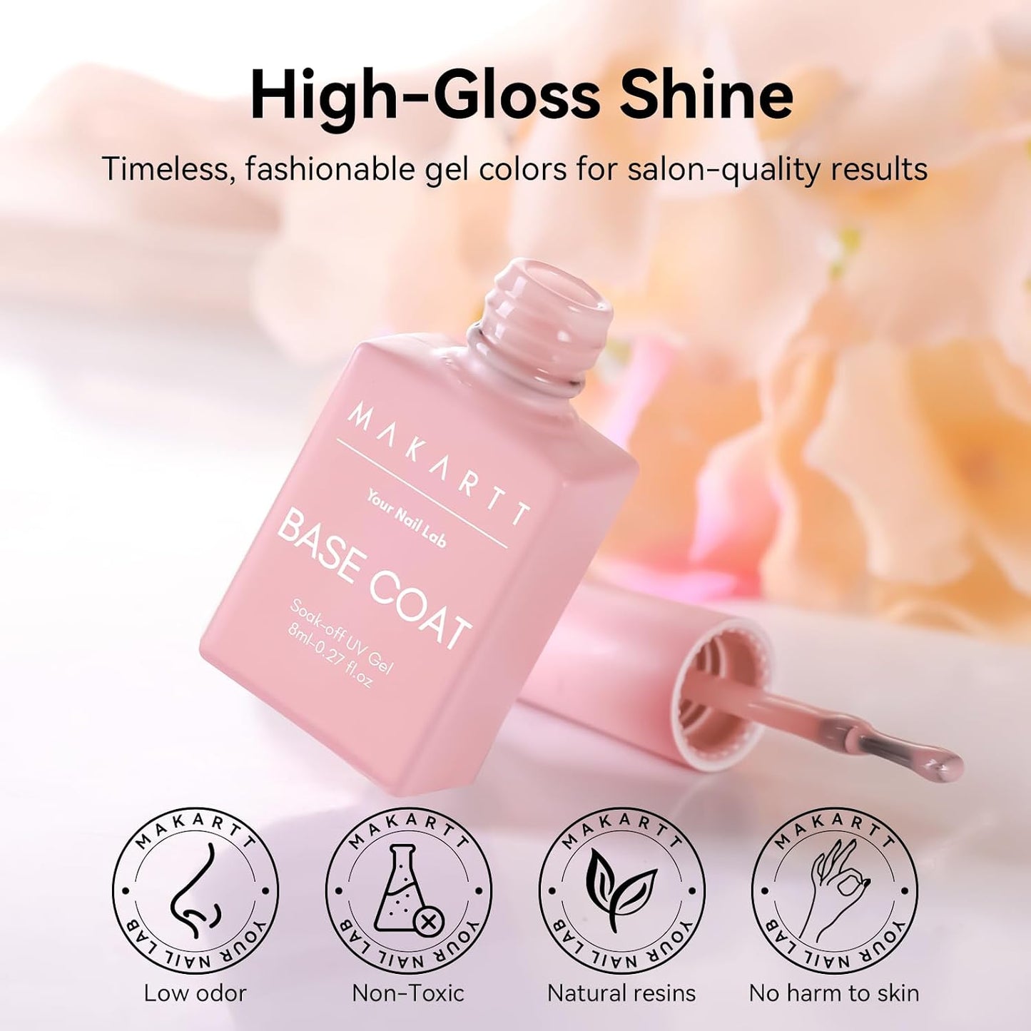 Natural Nude Rubber Base Gel Polish - Soak Off UV LED Foundation Gel for DIY Nail Art | 8ML Sun-Kissed Sands