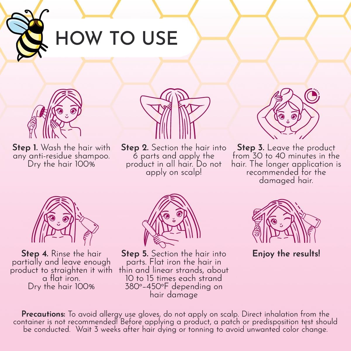 Jumybee Japanese BTX Hair Mask for Damaged Hair B-TOX – Collagen & Keratin Treatment with Beeswax & Seaweed, Anti-Frizz, Protein Repair, Formaldehyde-Free (16.9 oz)