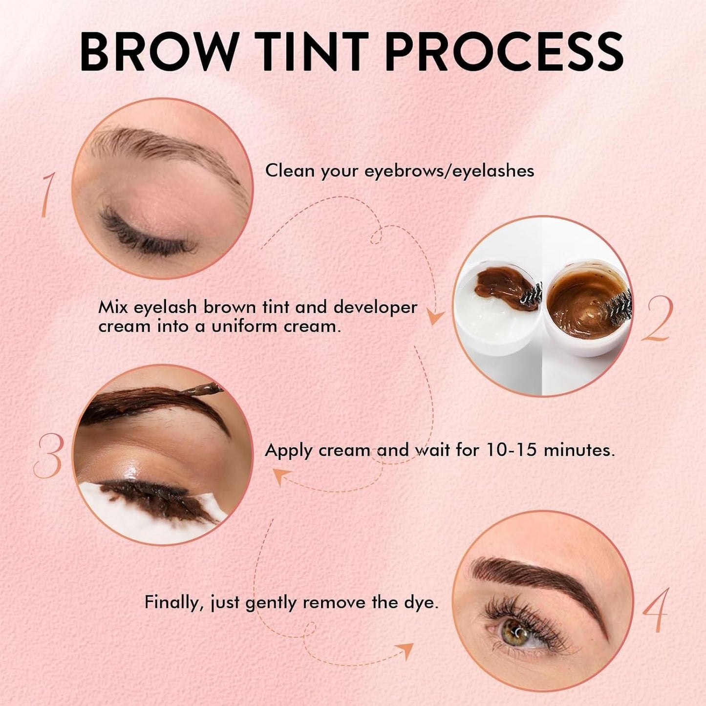 Brown Lash Color Kit - Professional Long-Lasting Brow & Lash Dye for Natural Effects | Easy to Use at Home or Salon