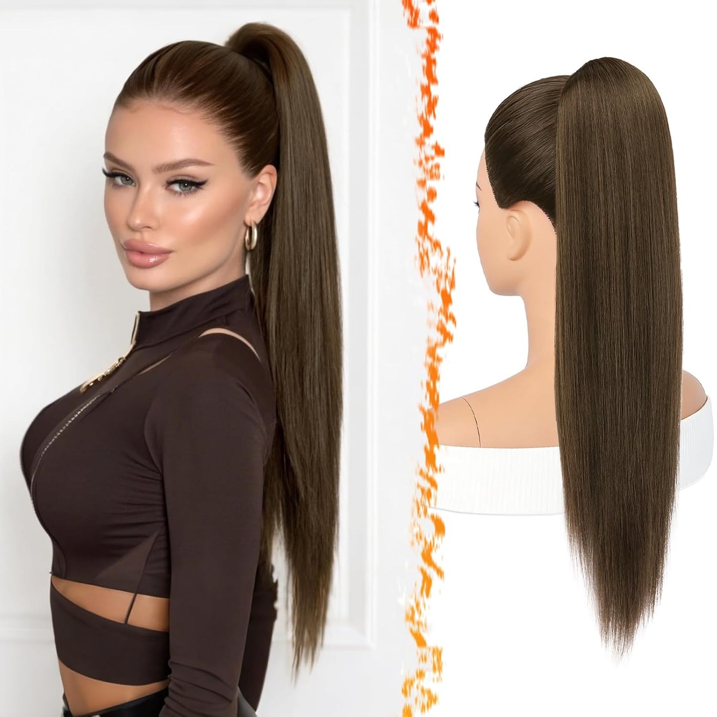 Straight Blonde Ponytail Extension - 16 Inch Soft Synthetic Drawstring Hairpiece for Daily Wear & Cheer Competitions