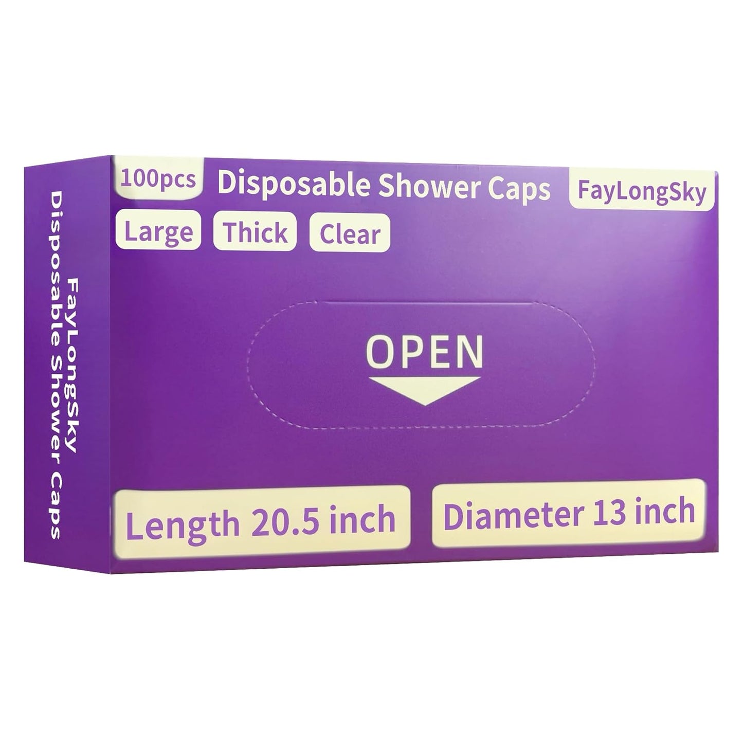 Disposable Shower Caps - 100 PCS Large Clear Plastic Hair Caps | Thick Waterproof Elastic for Spa, Salon, Bath