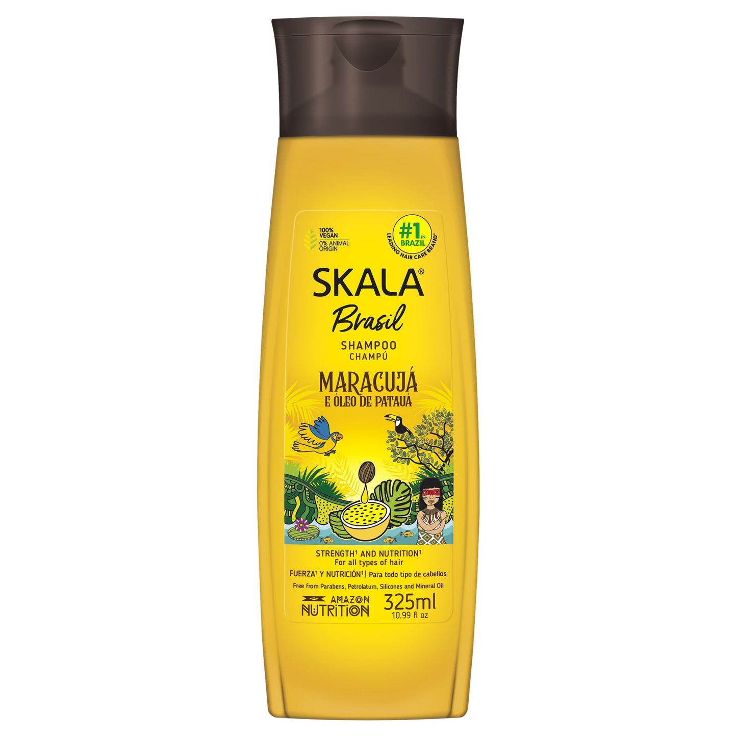SKALA Brasil Maracujá and Óleo de Patauá Shampoo Hydration Care and Strength Support for All Hair Types, 10.99 fl oz
