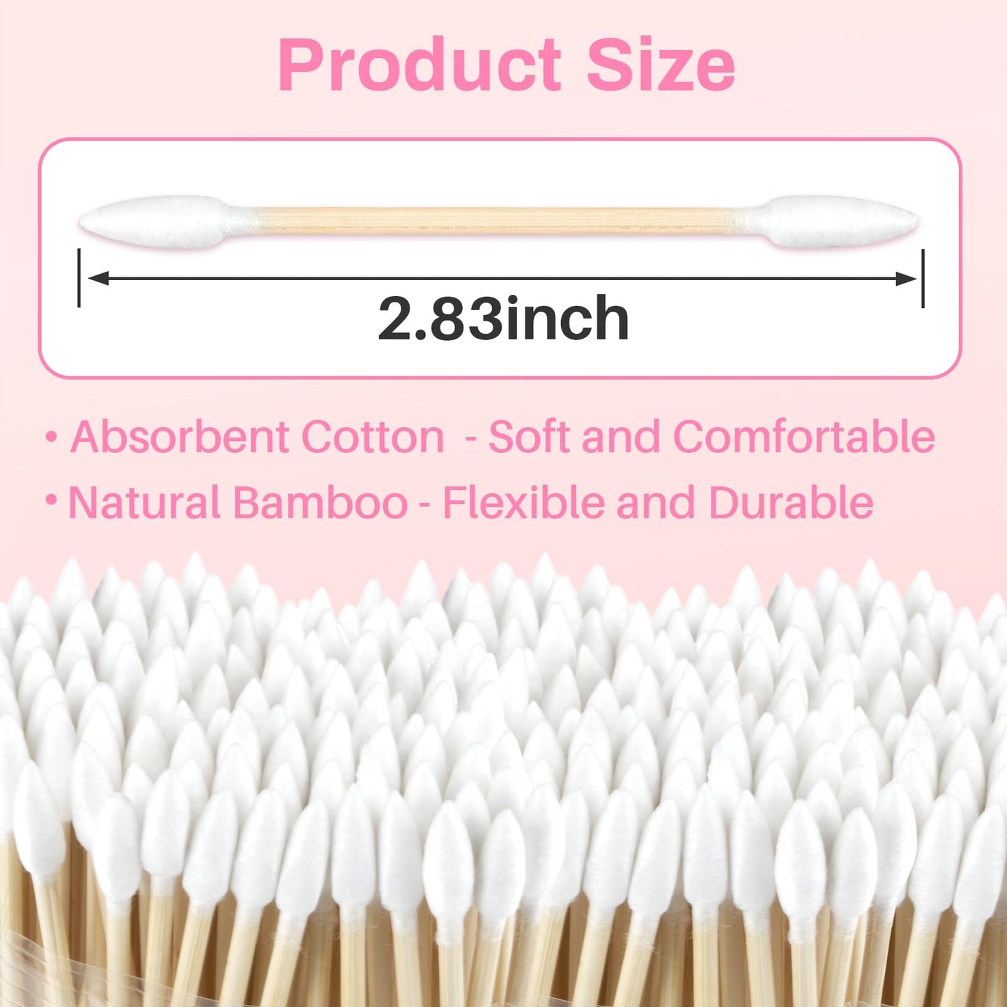 RAQEHO 600PCS Pointed Cotton Swabs - Disposable Double Pointy Precision Tip Cotton Buds With Bamboo Sticks For Ear Wax Removal Makeup Lip Eyeshadow Applicators Micro Nail Tool Beauty & Personal Care