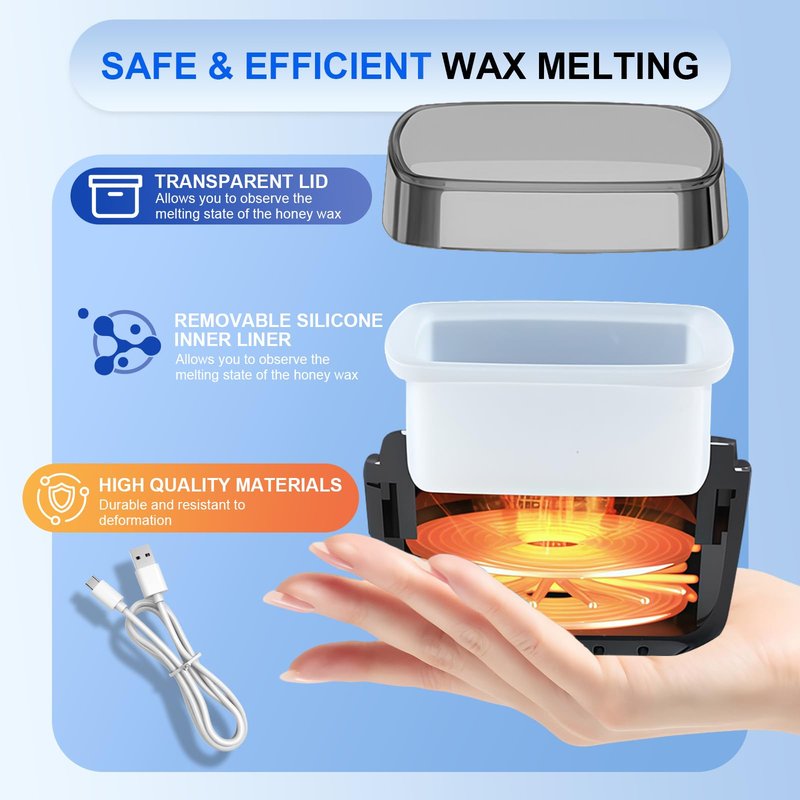 Nose Wax Kit Men, Painless Nose Ear Hair Removal Kit Including 100g Beads, 10 Applicators, 30 Hair Sticks, 10 Mustache and Care Oil, Portable Waxing Kit for Women Men (Blue)