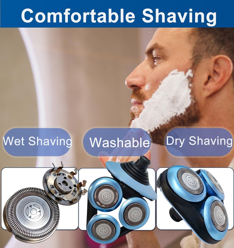 Replacement Heads Compatible with Philips Norelco 5000X Series Shavers, Fits Models X5000/X5001/X5002/X5003/X5005/X5009/X5101/X5102
