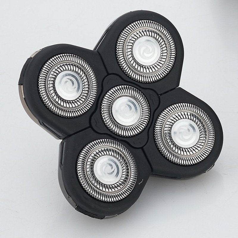 Men Electric Shavers Replacement Heads 5 in 1 Razor Replaceable Alternate Floating Washable Blade Trimmers Head(black)