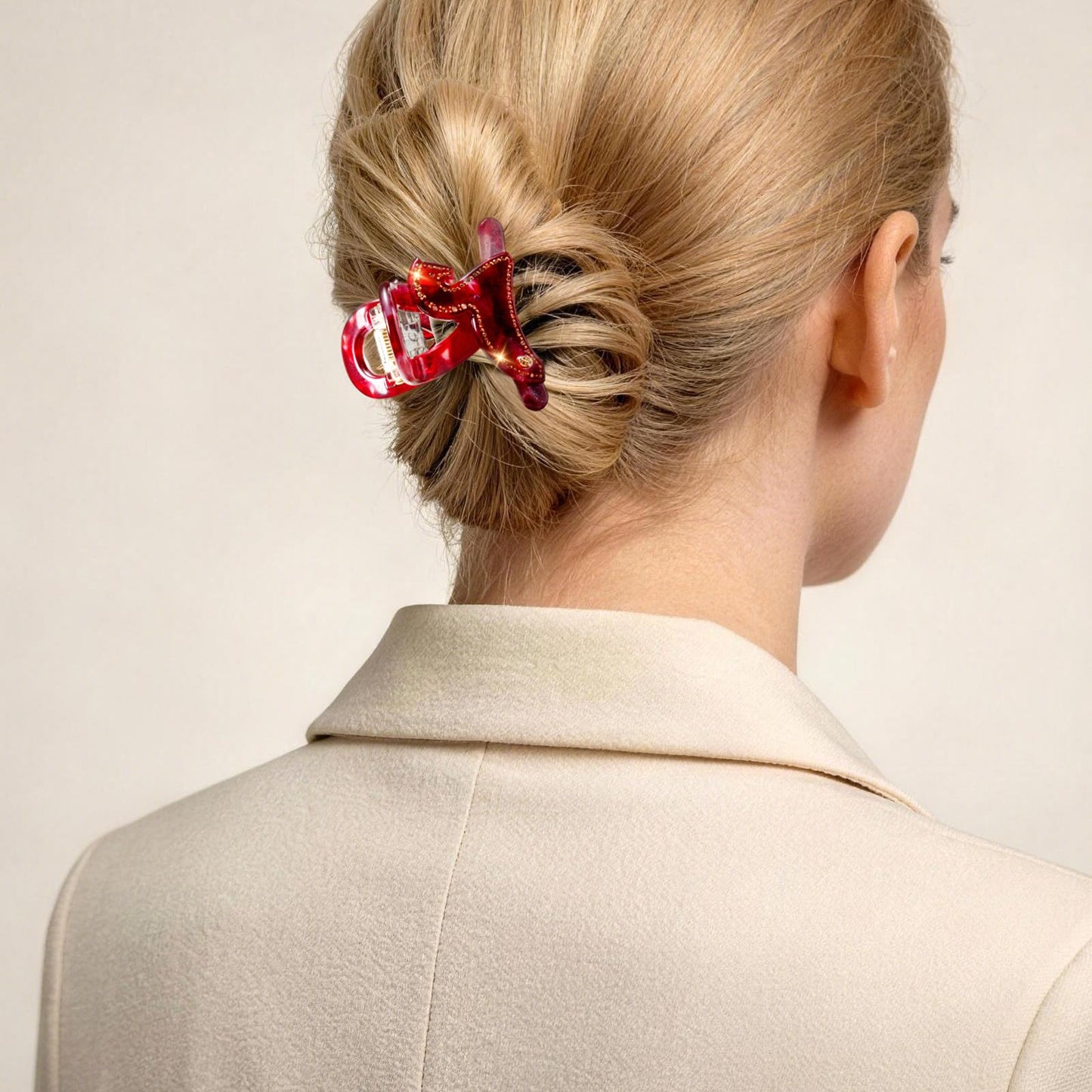 LOVIME Red Hair Clips for Women Premium, Medium Claw Clips for Thick Thin Hair Girls, Strong Grip No Slip Hair Clip, Acetate Hair Accessories for Birthday Gifts for Mom with Gift Box