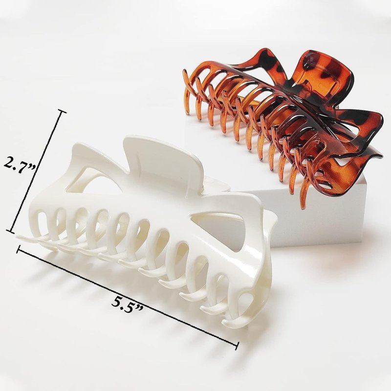 Large Hair Claw Clips - 5.5” Strong Hold for Thick Hair | Shiny Finish, 4-Pack