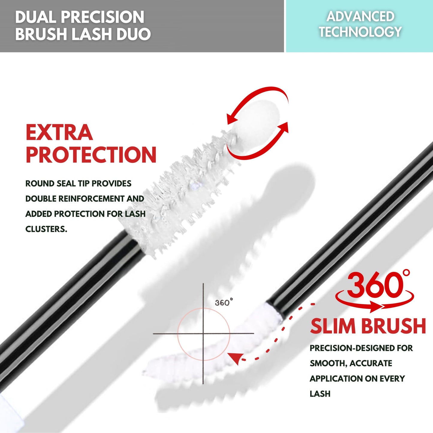 Gazelle 2in1 Lash Keeper Cluster Lash Glue & Sealer, Fast-Dry 100% Clear Lash Adhesive with 360° Slim Precision Brush, Waterproof & Sweat-Resistant, 7–10 Day Hold, Latex-Free Gentle for Sensitive Eyes