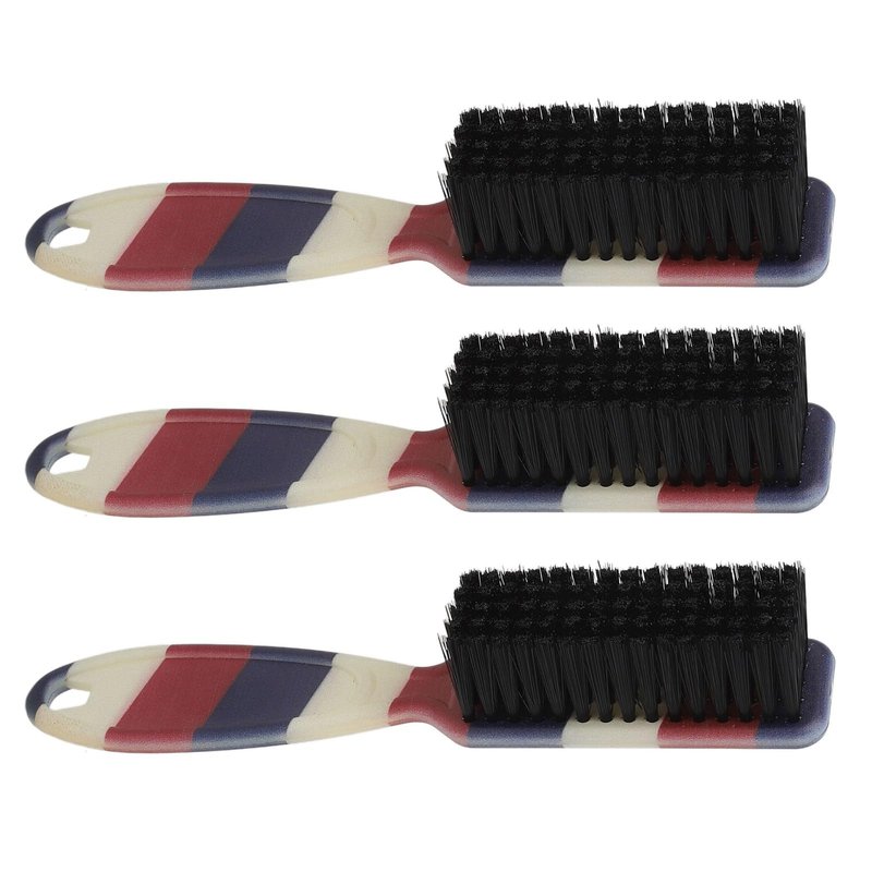 3 Pieces Barber Fade Brush, Soft Beard Fade Brush, Versatile Styling Cleaning Brush with Ergonomic Handle, Cleaning Nylon Brush for Beauty Salon, Home, Impact