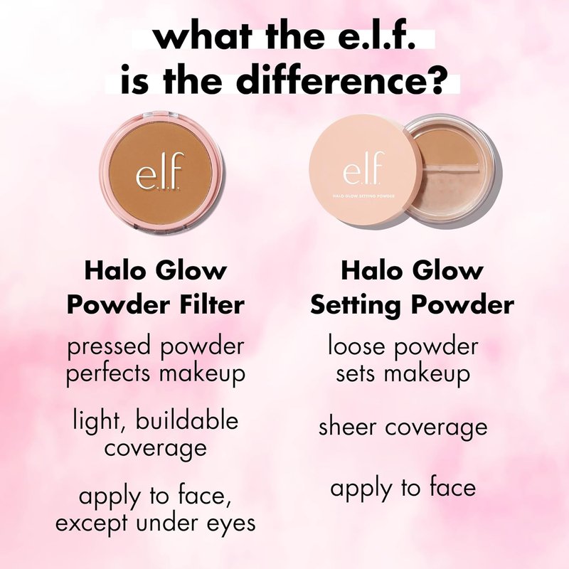 e.l.f. Halo Glow Powder - Ultra-Fine Finishing Powder for Pores & Fine Lines | Vegan, Medium Neutral