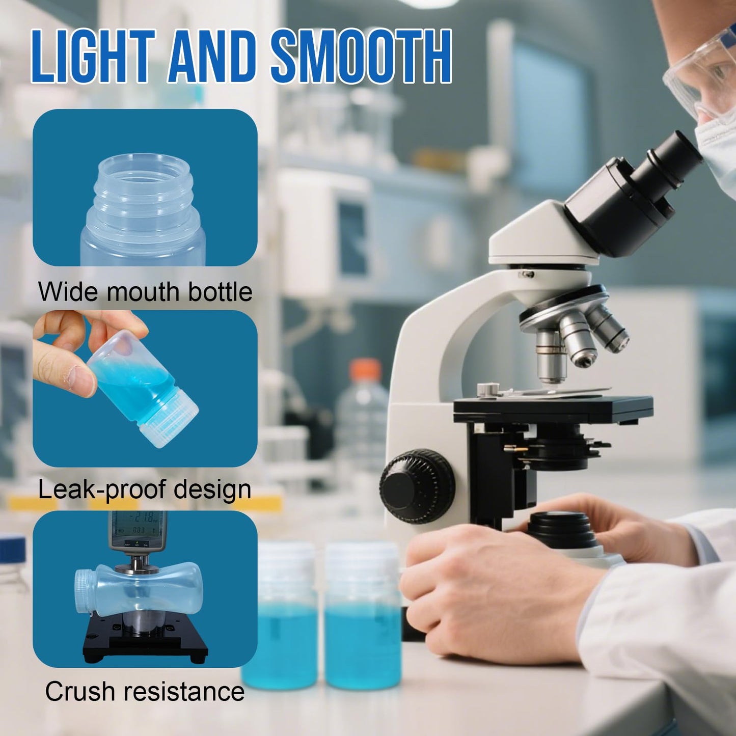 UMETASS 12 Pack 1oz Plastic Bottles with Lids - Wide Mouth BPA-Free Leak-Proof Sample Containers for Lab Reagents, Pills, Cosmetics, Travel Toiletries & Essential Oils Storage (Transparent, 1OZ/30ML)