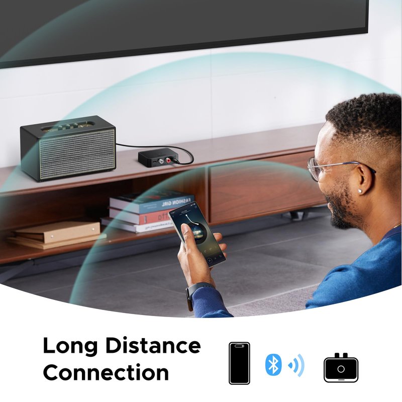 UGREEN Bluetooth 6.0 Receiver with LDAC, Hi-Res Wireless Audio Adapter with Low Latency, for Old Stereo/Speakers/Wired Speakers/Home Audio Music Streaming Stereo System
