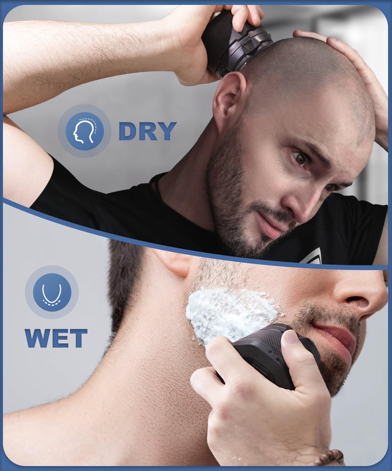 Head Shavers for Bald Men, 10000 RPM High-Speed 6D Magnetic Razor, IPX8 Waterproof Wet/Dry Shaving, Hypoallergenic Blades, LED Display & Storage Case, Encroaching Black