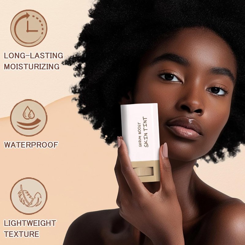 Tinted Moisturizer Stick Serum - Multiuse Solid Foundation & Contour Balm | Natural Makeup for Flawless Skin