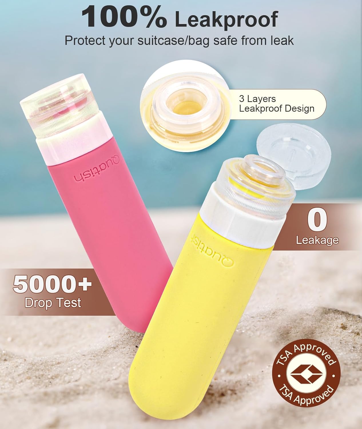 Travel Bottles for Toiletries - 20 Pack TSA Approved Leak Proof Silicone Containers | Macaron Colors