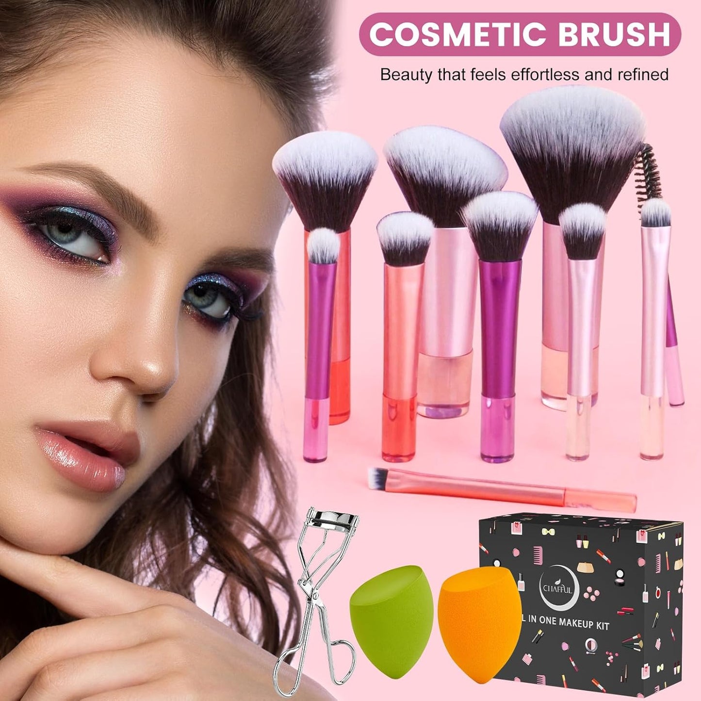 Makeup Kit for Women - All-in-One Essential Set with Foundation, Eyeshadow Palette, Lipstick & Brushes | Perfect Gift Bundle