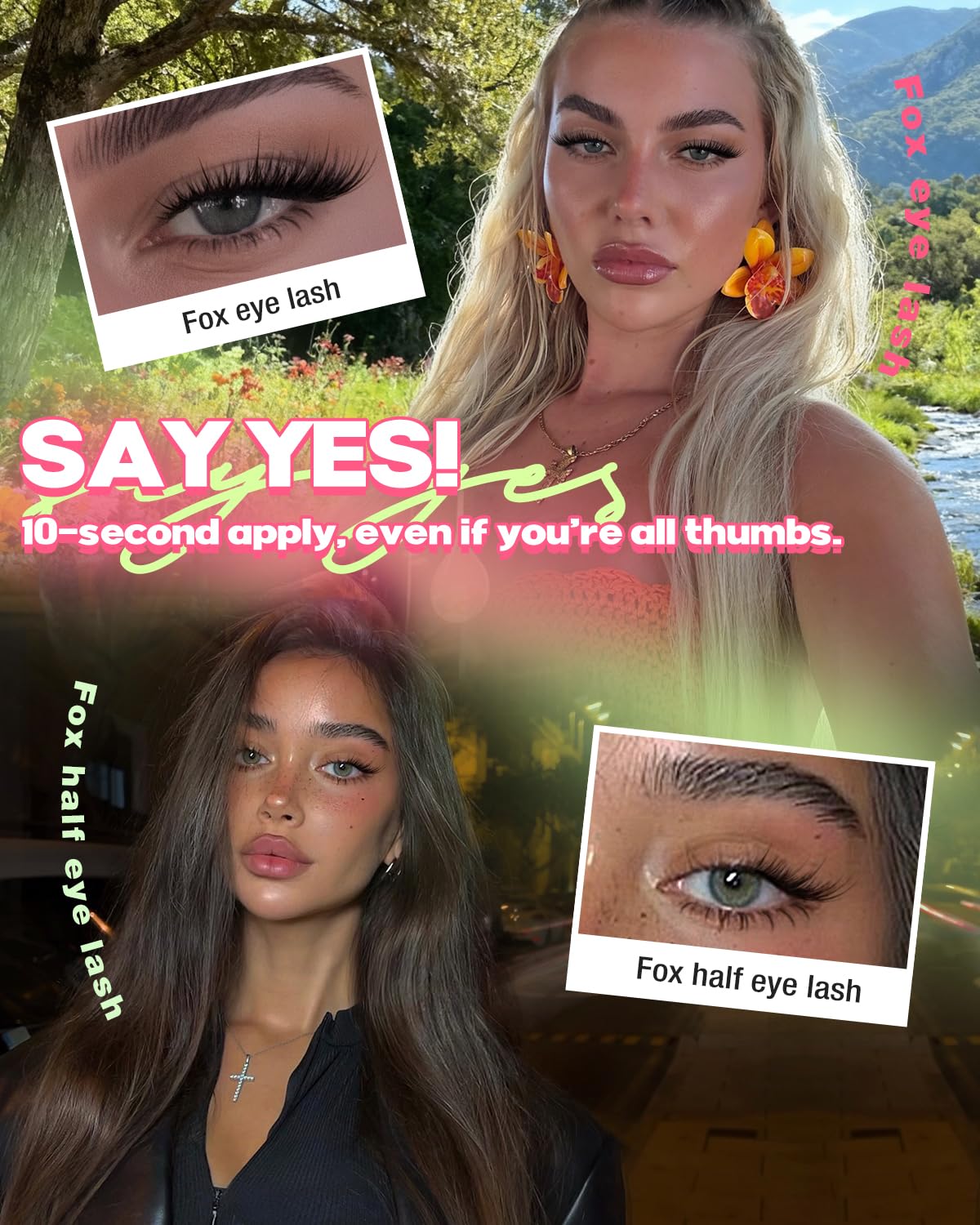 Fox Eye Eyelash Clusters Natural Volume Lashes Clusters Cat Eye Lash Extensions Wispy Cluster Eyelash Extensions Lightweight Waterproof Eyelashes Extension for Effortless Volume Salon Effect Lash