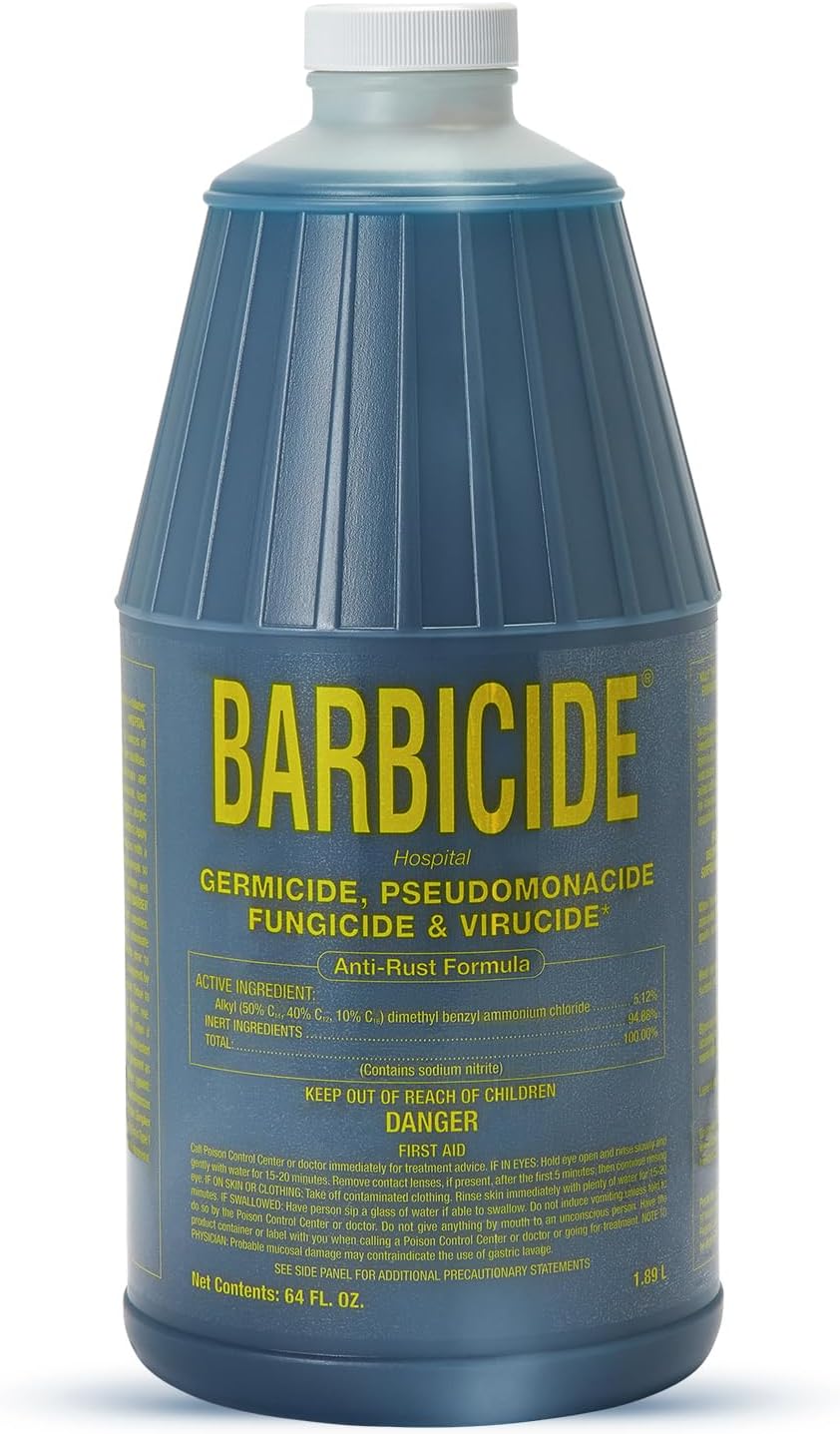 Barbicide Disinfectant Concentrate - Hospital-Grade Germicide for Salons | 16 Fl Oz Pint, Anti-Rust Solution for Tools