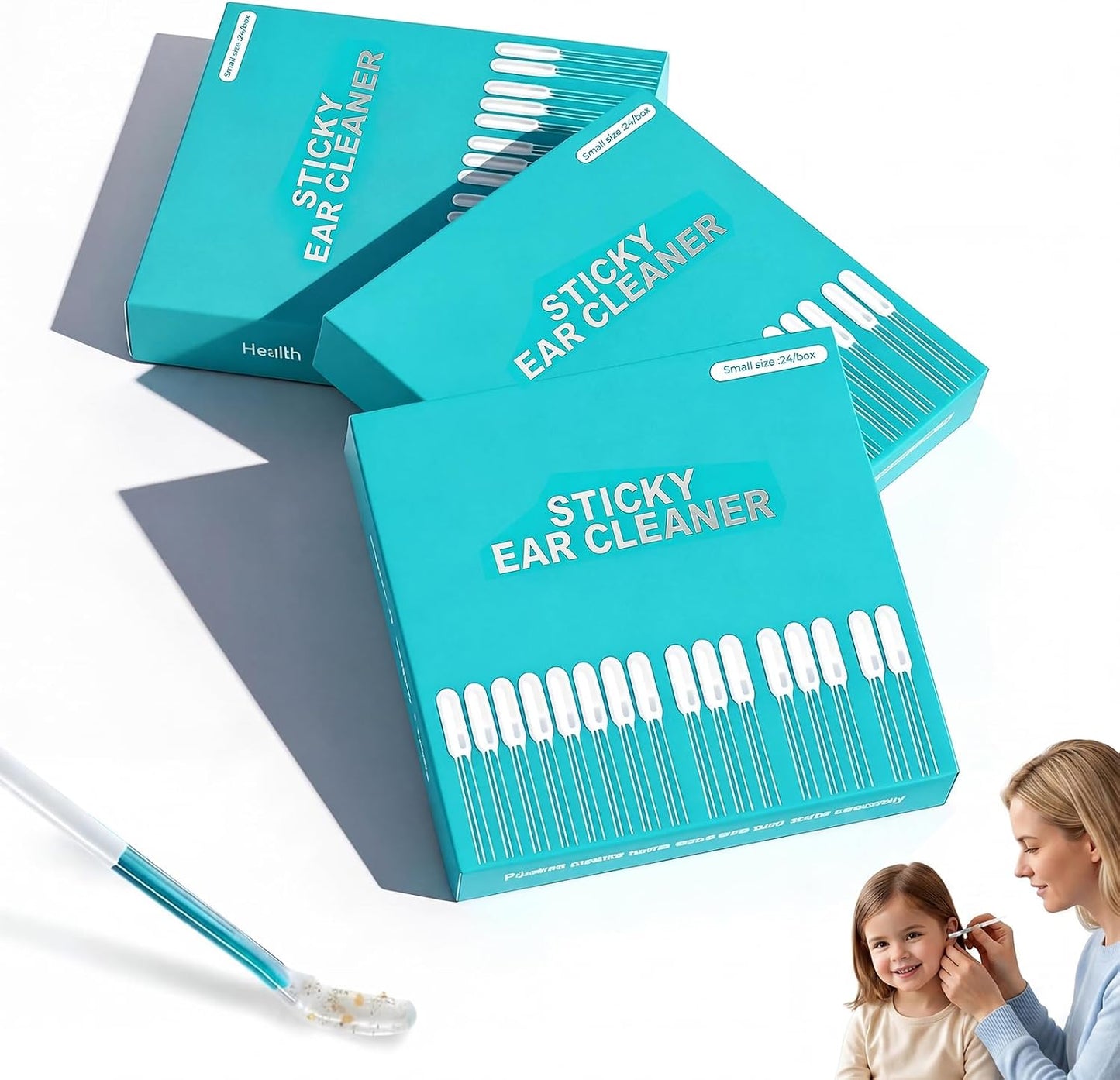 Sticky Ear Cleaning Sticks - 72Pcs Reusable Ear Cleaner Picks with Dust Cover | Soft Head Swabs for All Ages