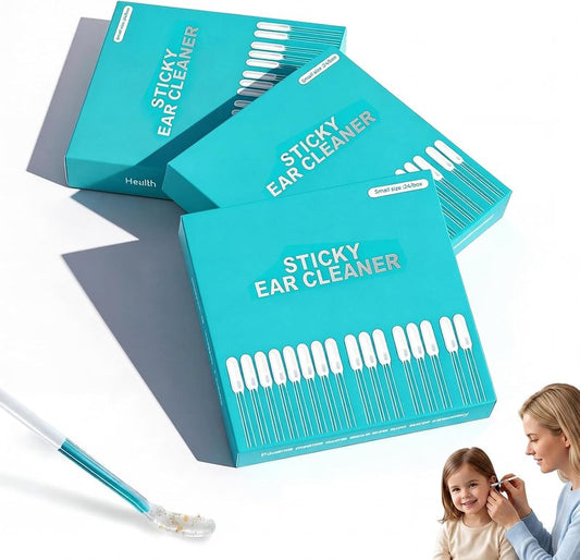 Sticky Ear Cleaning Sticks - 72Pcs Reusable Ear Cleaner Picks with Dust Cover | Soft Head Swabs for All Ages
