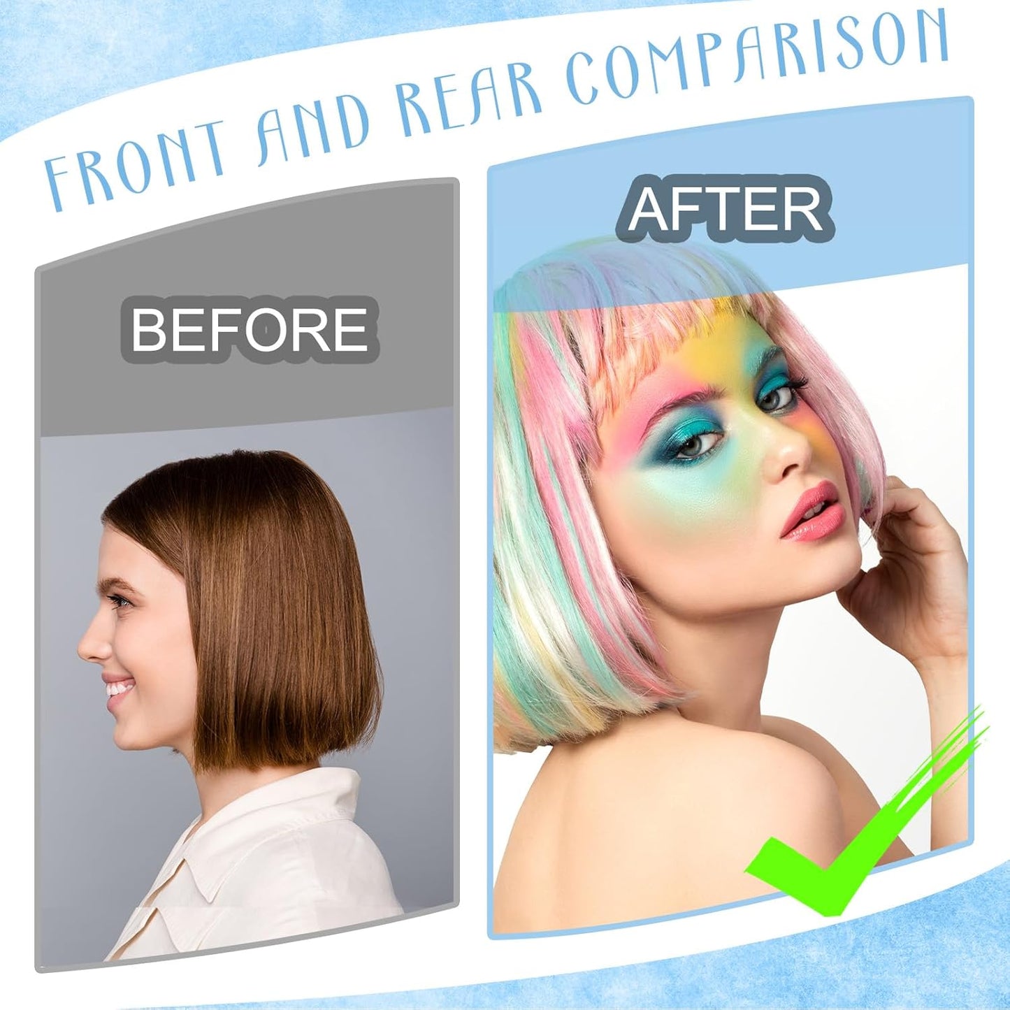 Jexine Hair Coloring Highlighting Cap - Reusable Silicone with Holes & Hook | 2 Pcs Set (Blue)
