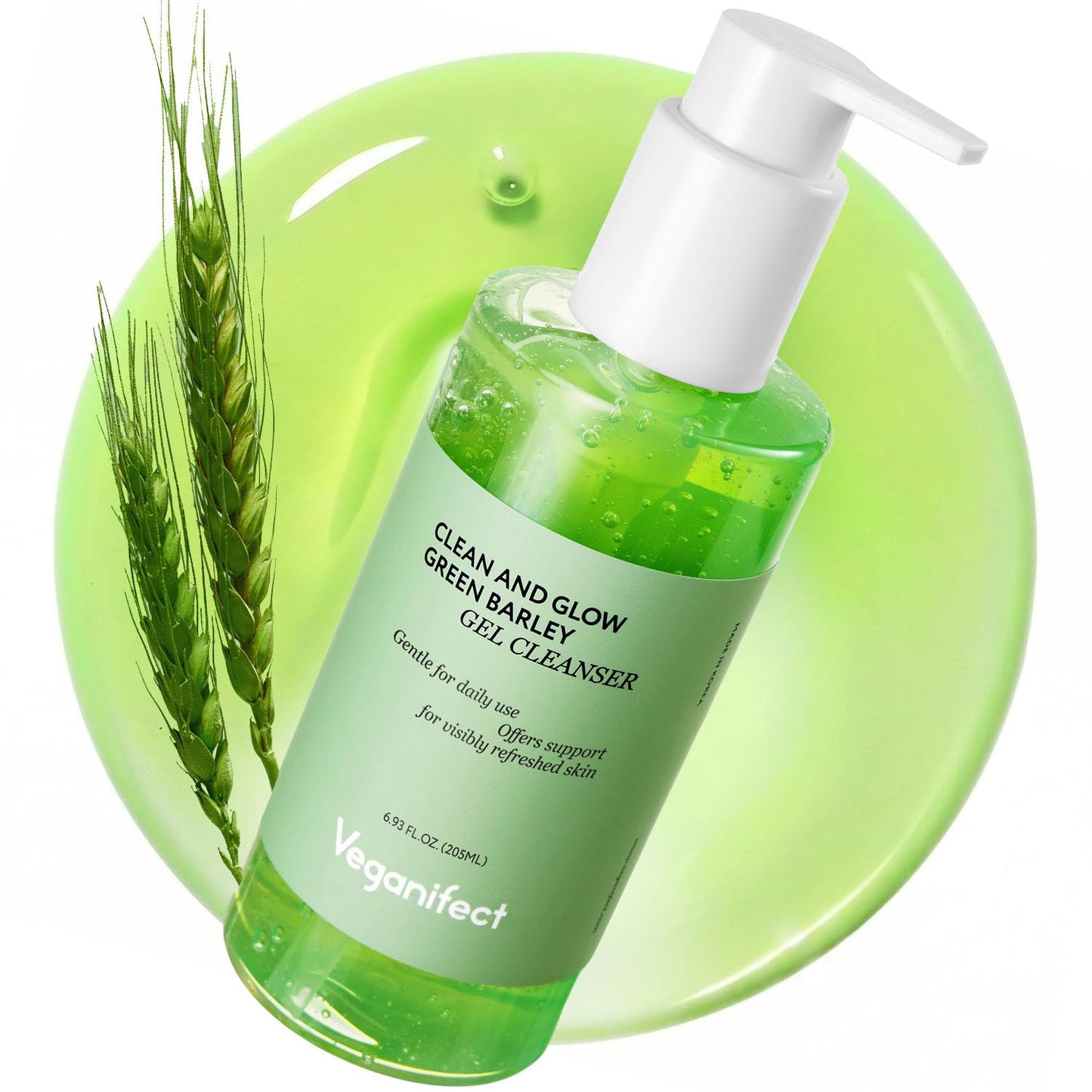Veganifect LHA Gel to Foam Cleanser - Low pH Daily Face Wash for Hydrated, Smooth Skin | 205ml/6.93 fl oz