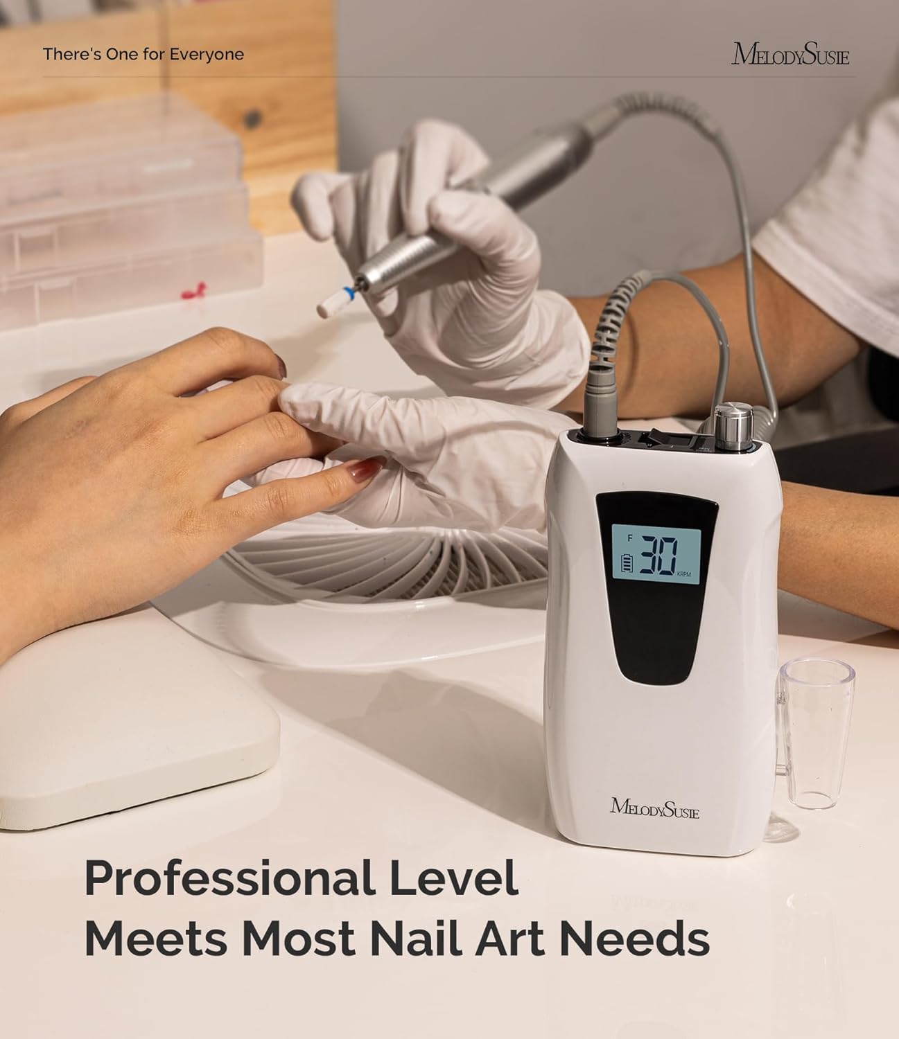 MelodySusie Rechargeable Nail Drill - 30000RPM E-File with LCD Display for Manicure & Gel Removal | Ideal for Training & Home Use