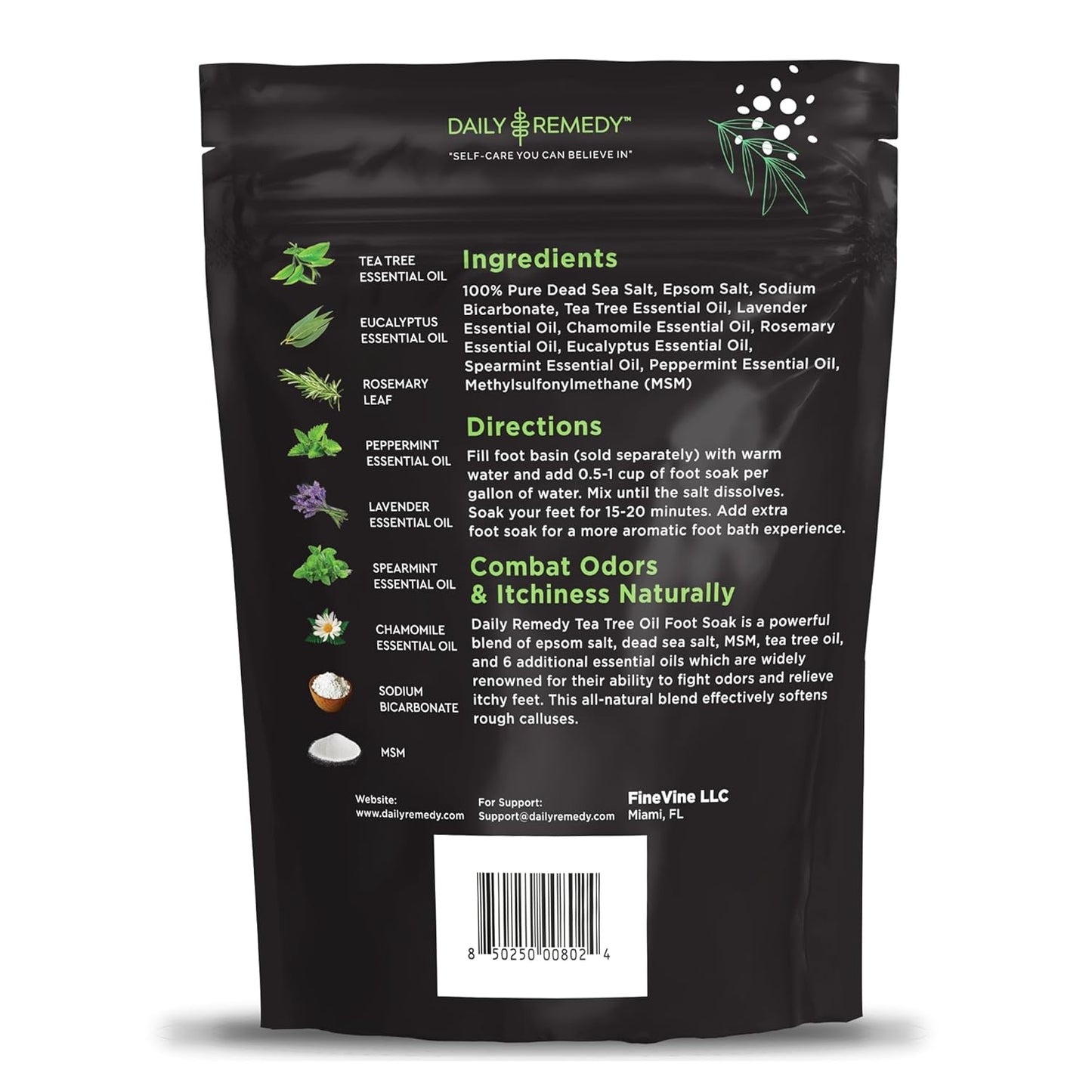 Tea Tree Oil Foot Soak | Epsom Salt Relief for Toenail Irritations, Athlete's Foot & Odor - 16 Ounce