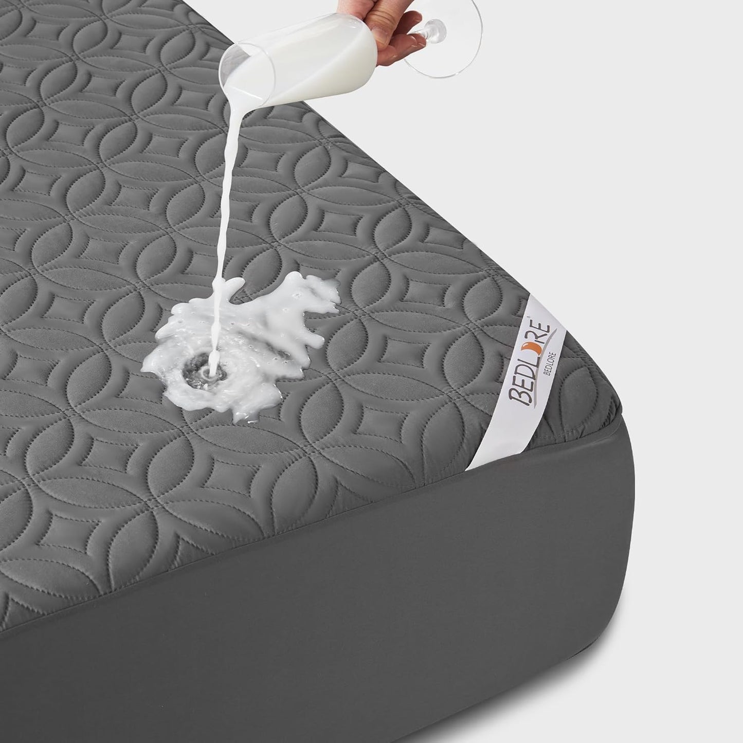 Waterproof Mattress Protector - Noiseless Queen Size Pad | Deep Pocket 6"-18" Depth, Soft & Breathable Gray Cover
