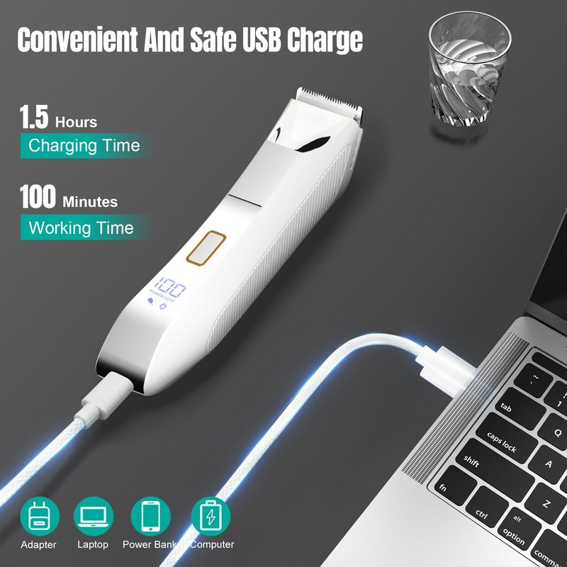 Manscape Body and Ball Trimmer for Men, 3-in-1 Pubic Groin & Nose Hair Trimmer, Ball Shaver & Body Groomer, Wet/Dry Electric Razors for Smooth Shaving, IPX7 Waterproof with Travel Case