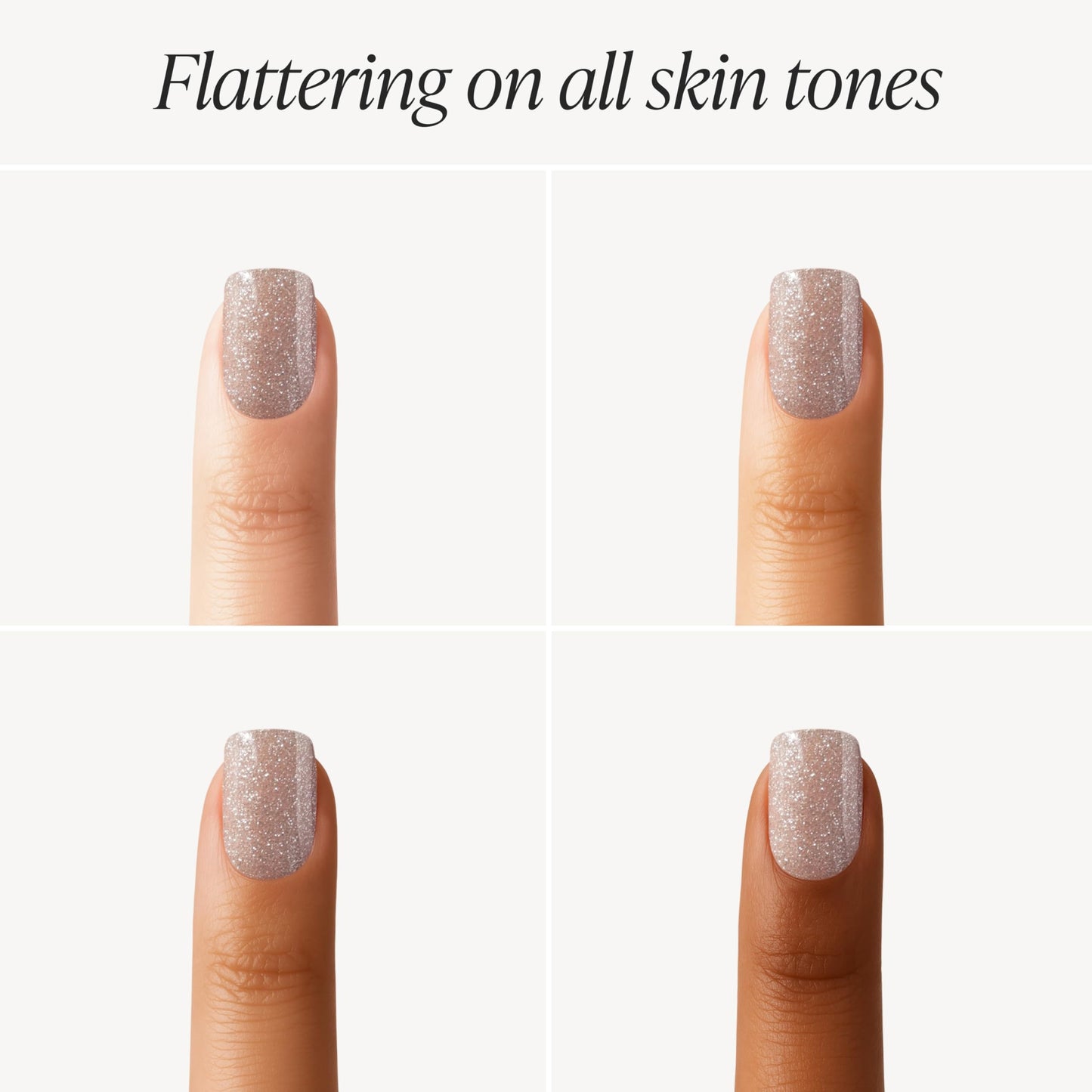 DOONAILS Soft Gel Press On Nails - 30 Pcs Kit with Stickers in 15 Sizes – Champagne Metallic, Extra Short Square – Reusable Fake Nails, Salon-Quality Finish, Vegan & Cruelty-Free, Uñas Postizas