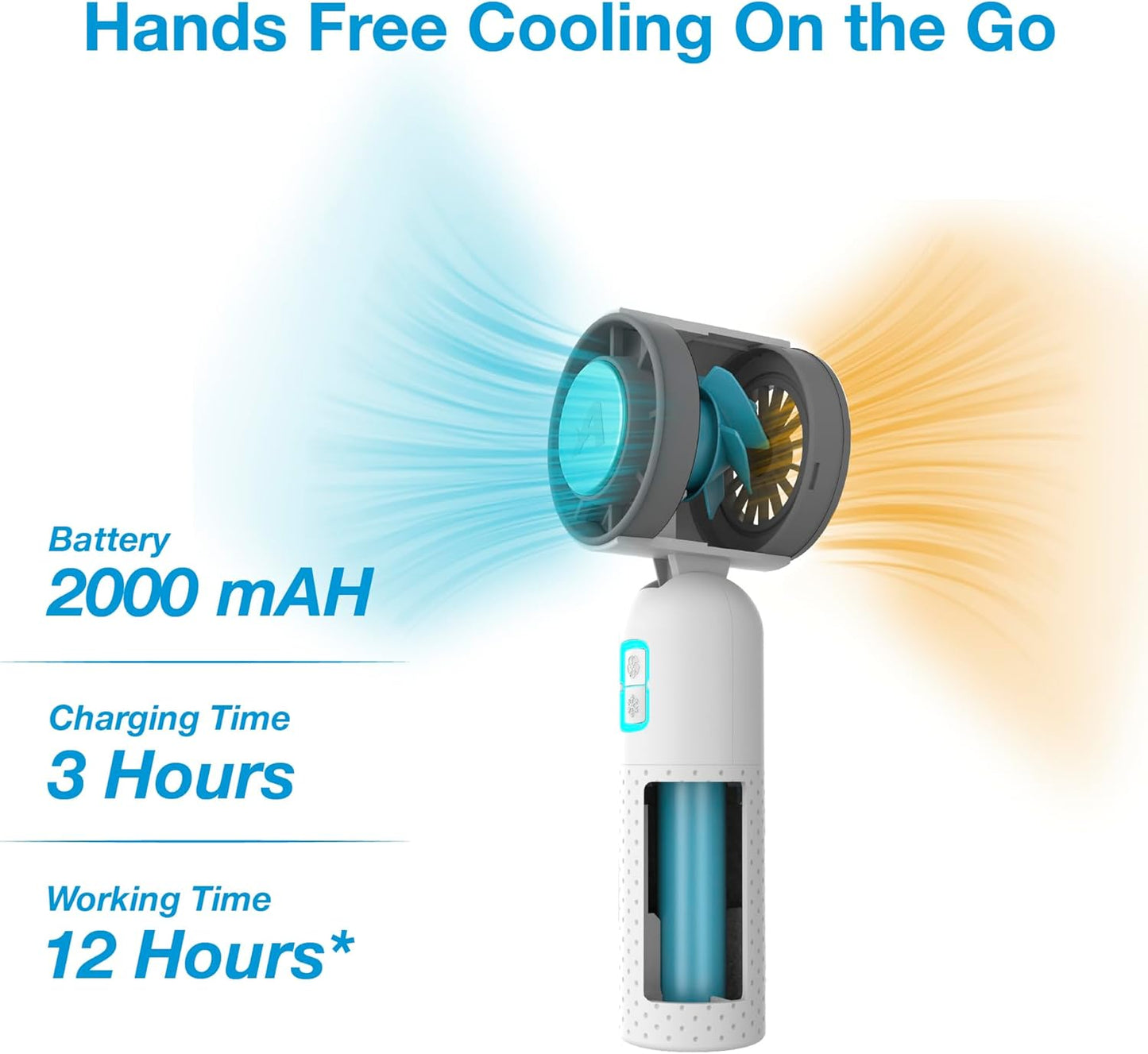 Portable Handheld Fan - Mini USB Rechargeable Personal Fan for Cooling | 4-Speed Adjustable, Compact & Lightweight