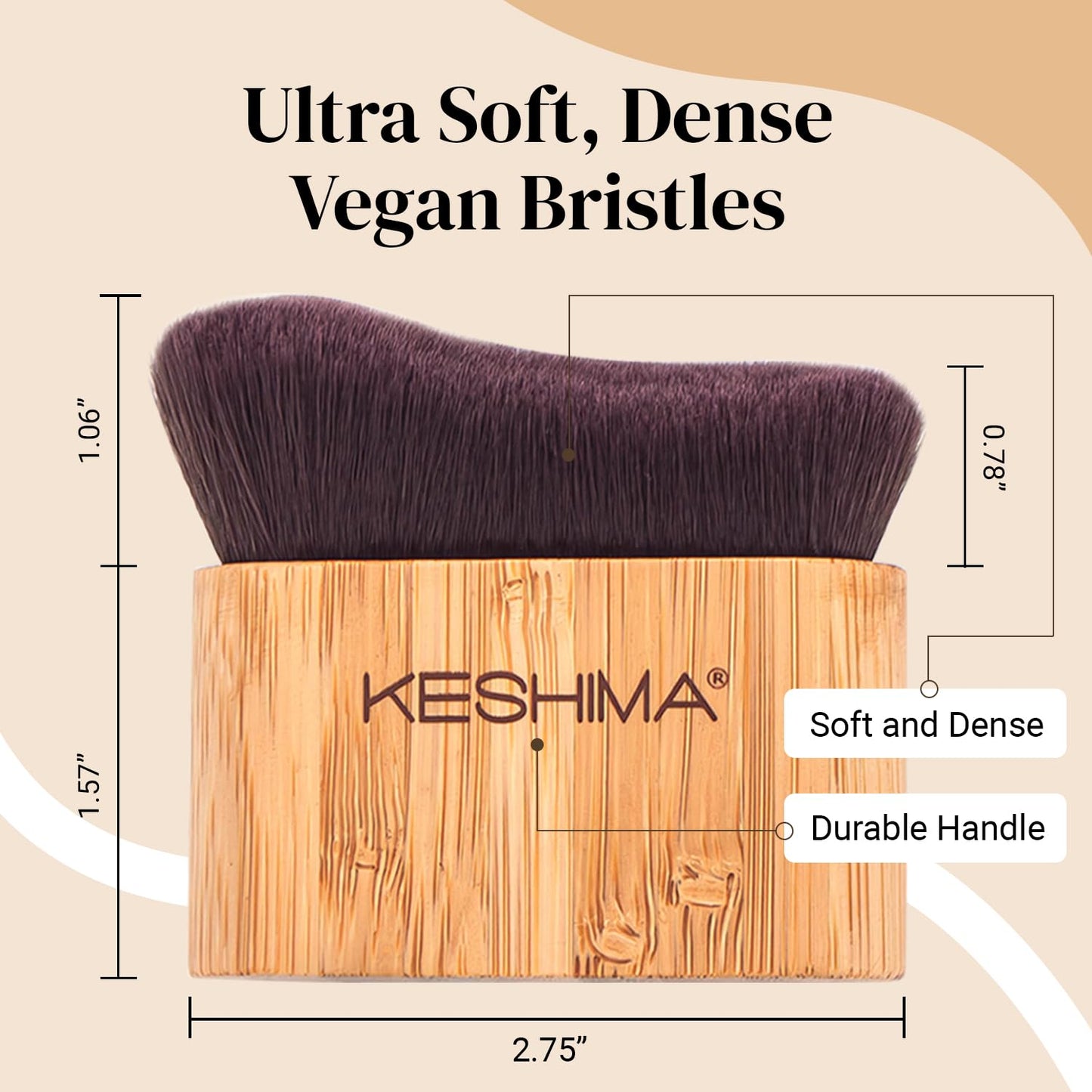 Keshima Self Tanner Brush - Large Kabuki Tan Applicator for Smooth, Even Coverage | Face & Body