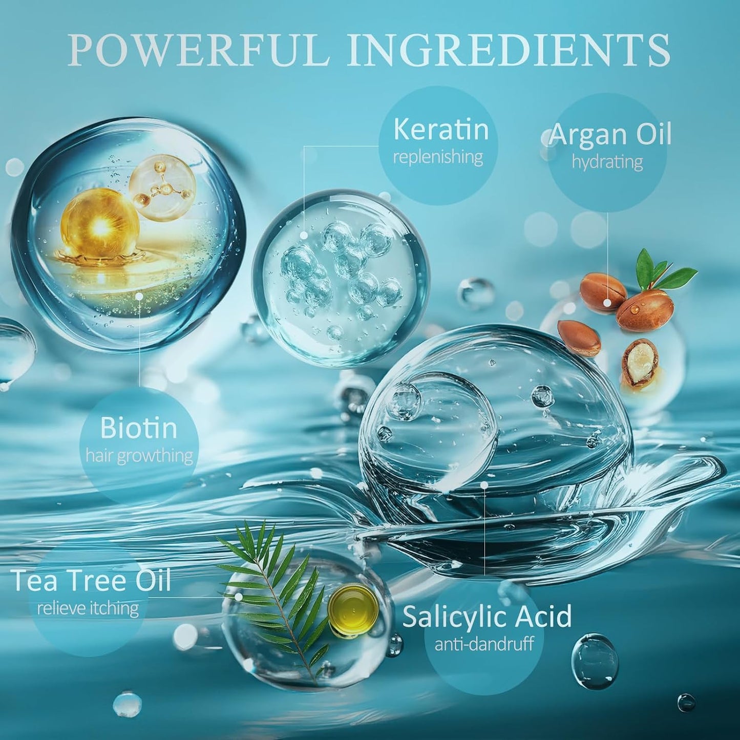 Biotin Scalp Scrub - 2-in-1 Exfoliator & Detox Shampoo with 3% Salicylic Acid | Tea Tree Oil for Dandruff & Itchy Scalp