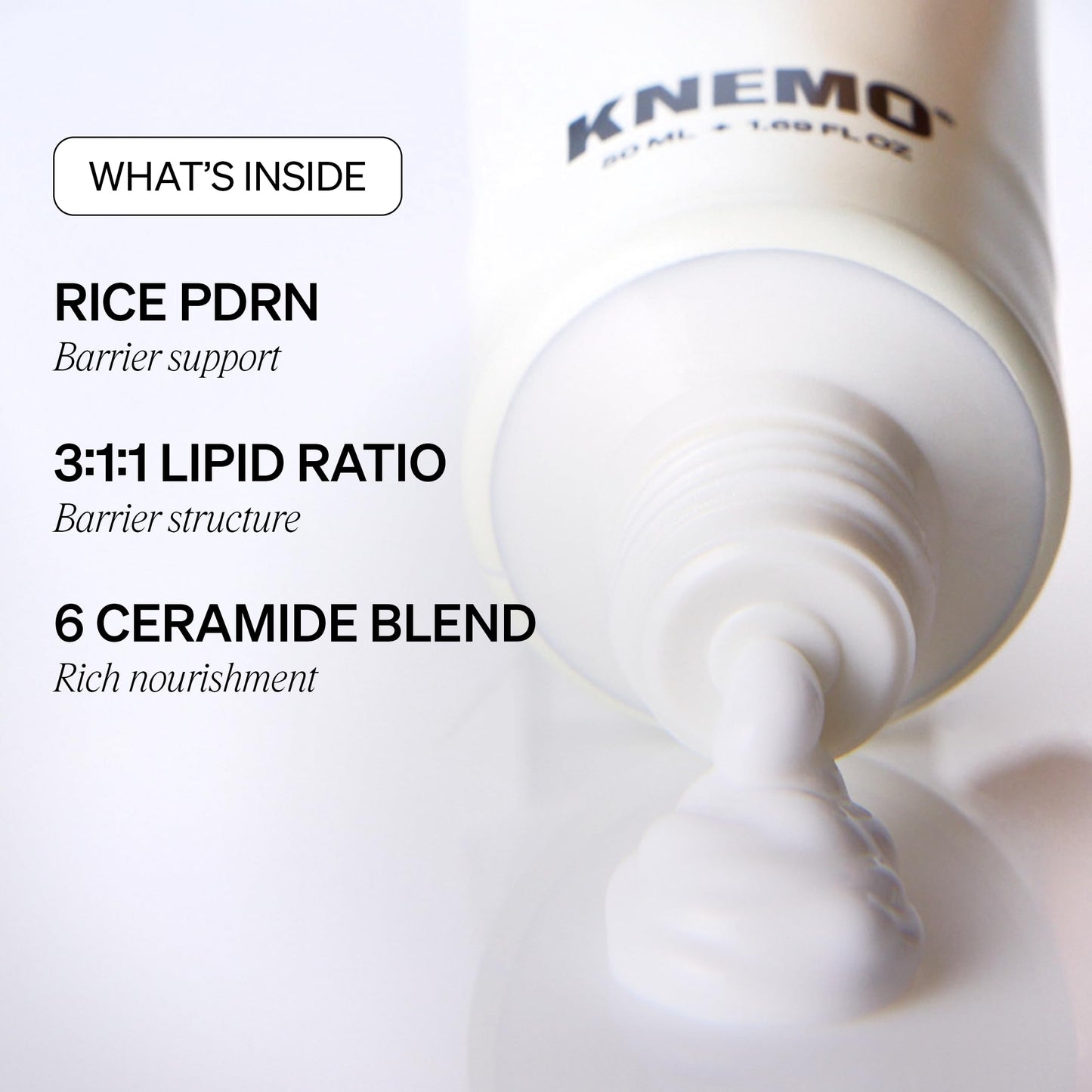 KNEMO BARRIER LOCK Rice PDRN Milk Cream - Intense Hydration Face Moisturizer for Barrier Repair, Rich Dewy Day & Night Cream for Dry, Sensitive, & Flaky Skin