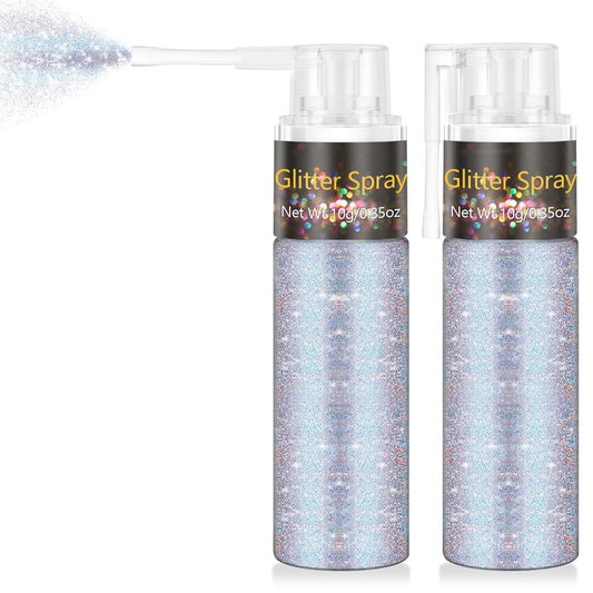 Glitter Spray, Ultra Fine Sparkle Resin Glitter Powder, Long Lasting Shimmer for Hair Body Makeup, Rave Festival Prom, DIY Crafts Clothes Accessories(Glint-Rainbow)