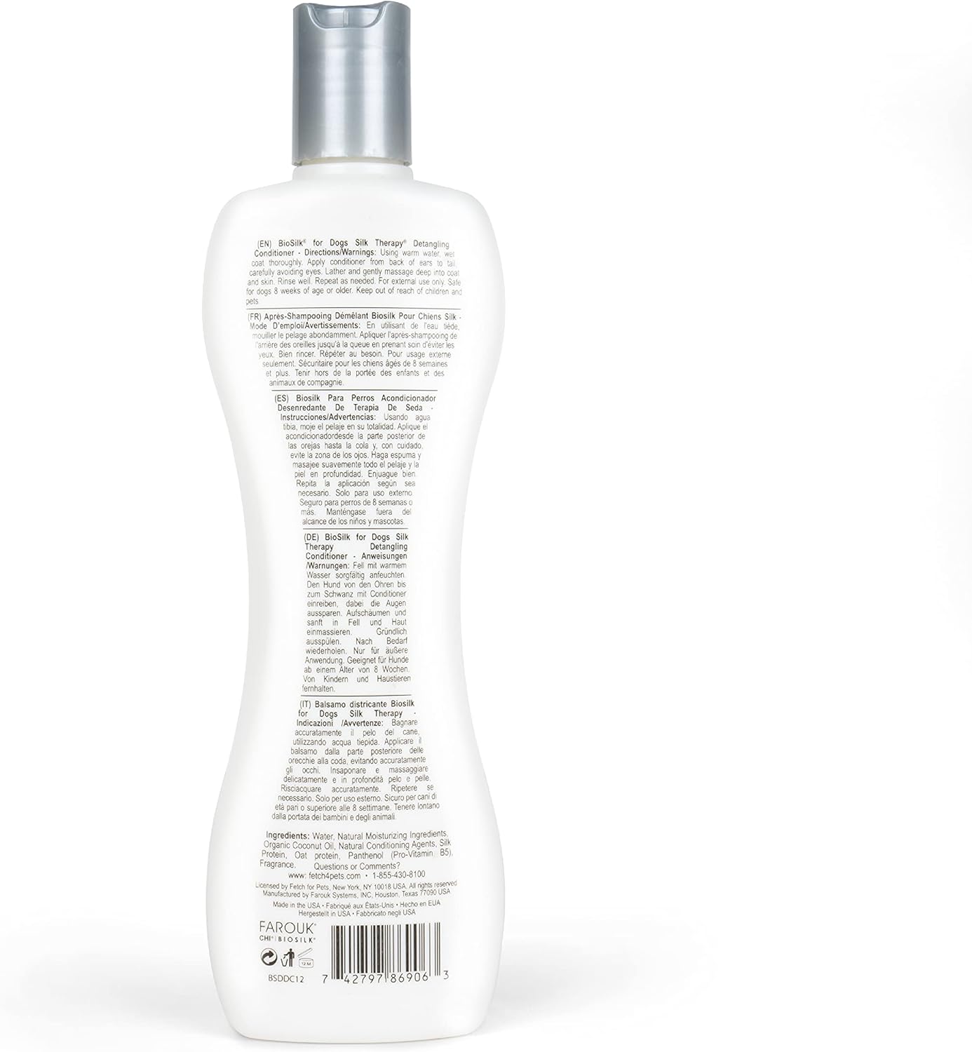 BioSilk Dog Detangling Conditioner - Silk Therapy for Smooth Coats | 12 Fl Oz