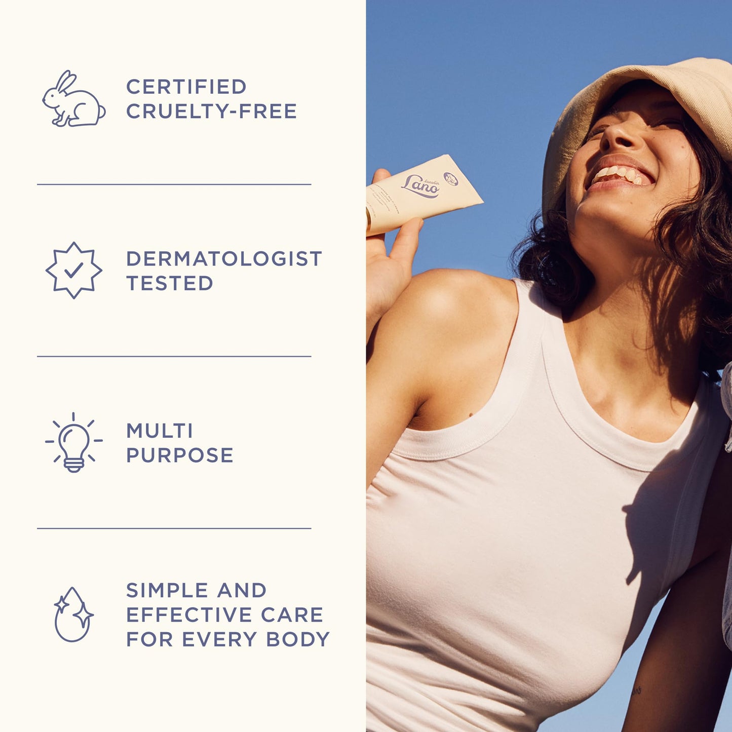 Lanolips Everywhere Cream - Ultra Hydrating Vitamin E & Lanolin Cream Body Lotion & Face Moisturizer for Dry, Cracked Skin - Safe Skin Care & Body Care for Children & Babies (85ml / 2.9oz)