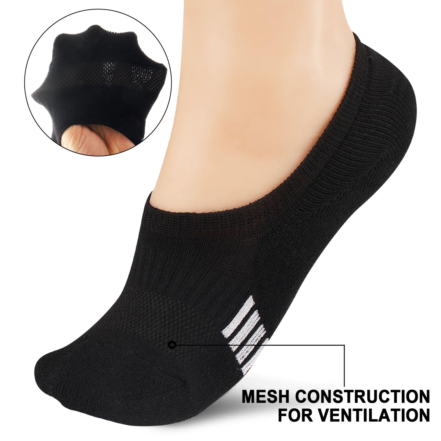 Gonii Womens No Show Socks Athletic Ankle Socks Cushioned Running Low Cut 5-8 Pairs Black