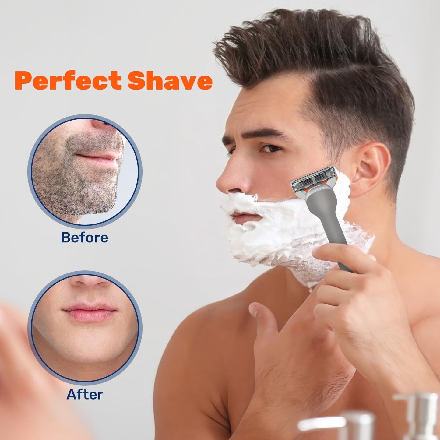 24 Pcs Razor Blade Refills - Compatible with Fusion 5 | Disposable Manual Beard Trimmer Replacement Heads