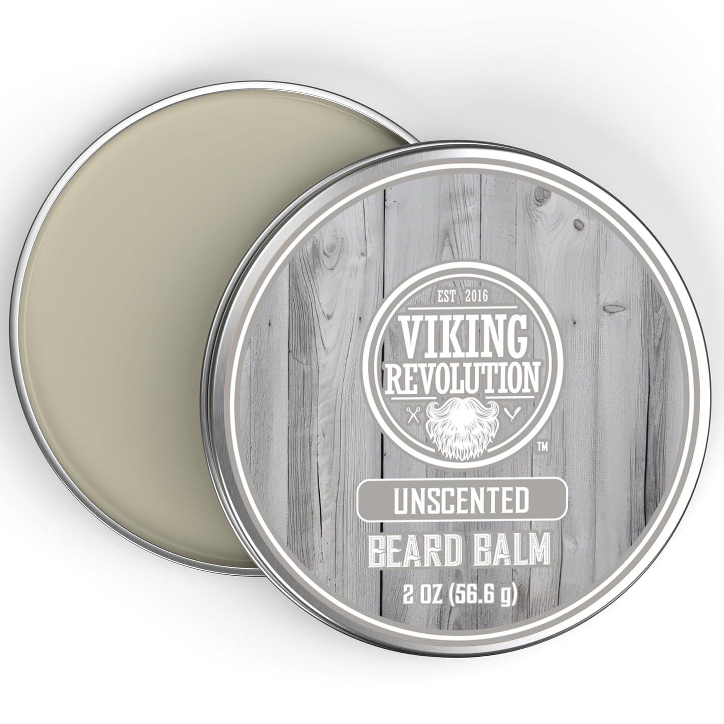 Viking Revolution Unscented Beard Balm for Men – Moisturizing & Softening Beard Butter with Argan Oil, Jojoba Oil, Shea Butter & Beeswax – Styling Balm and Grooming Gift for Men (2 Pack, 2oz Each)