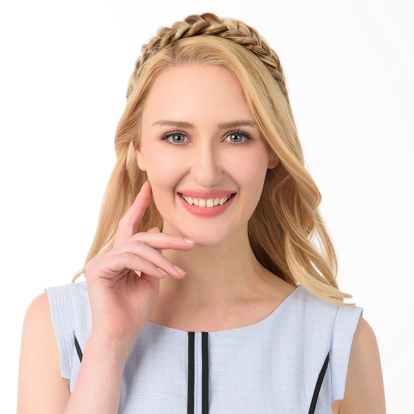 DIGUAN Messy Wide 2 Strands Synthetic Hair Braided Headband Hairpiece Women Girl Beauty accessory, 62g/2.1 oz (Chocolate Toast)