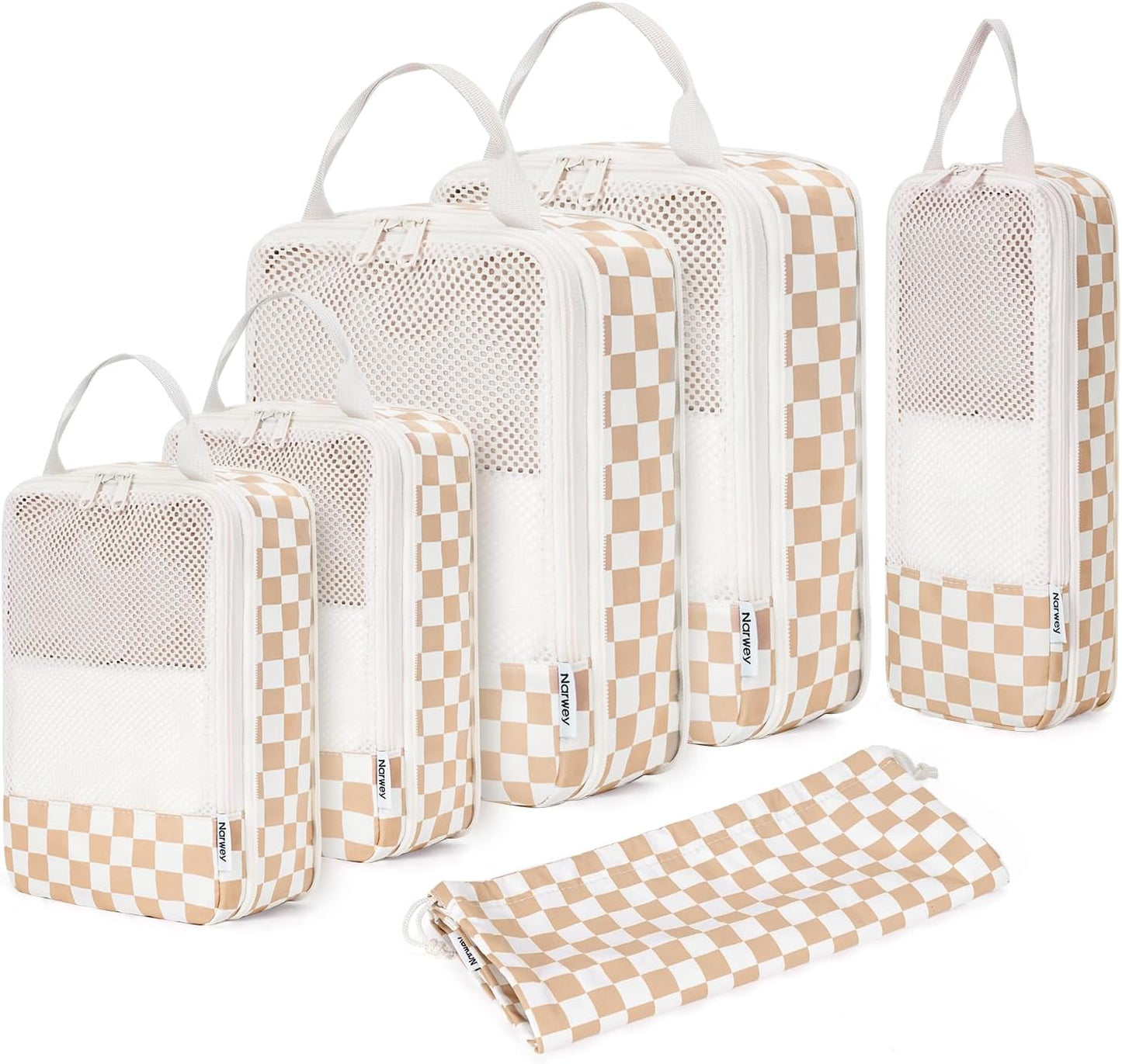 Compression Packing Cubes for Travel - 6 Set Durable Luggage Organizer Bags | Ideal for Carry-On Suitcase