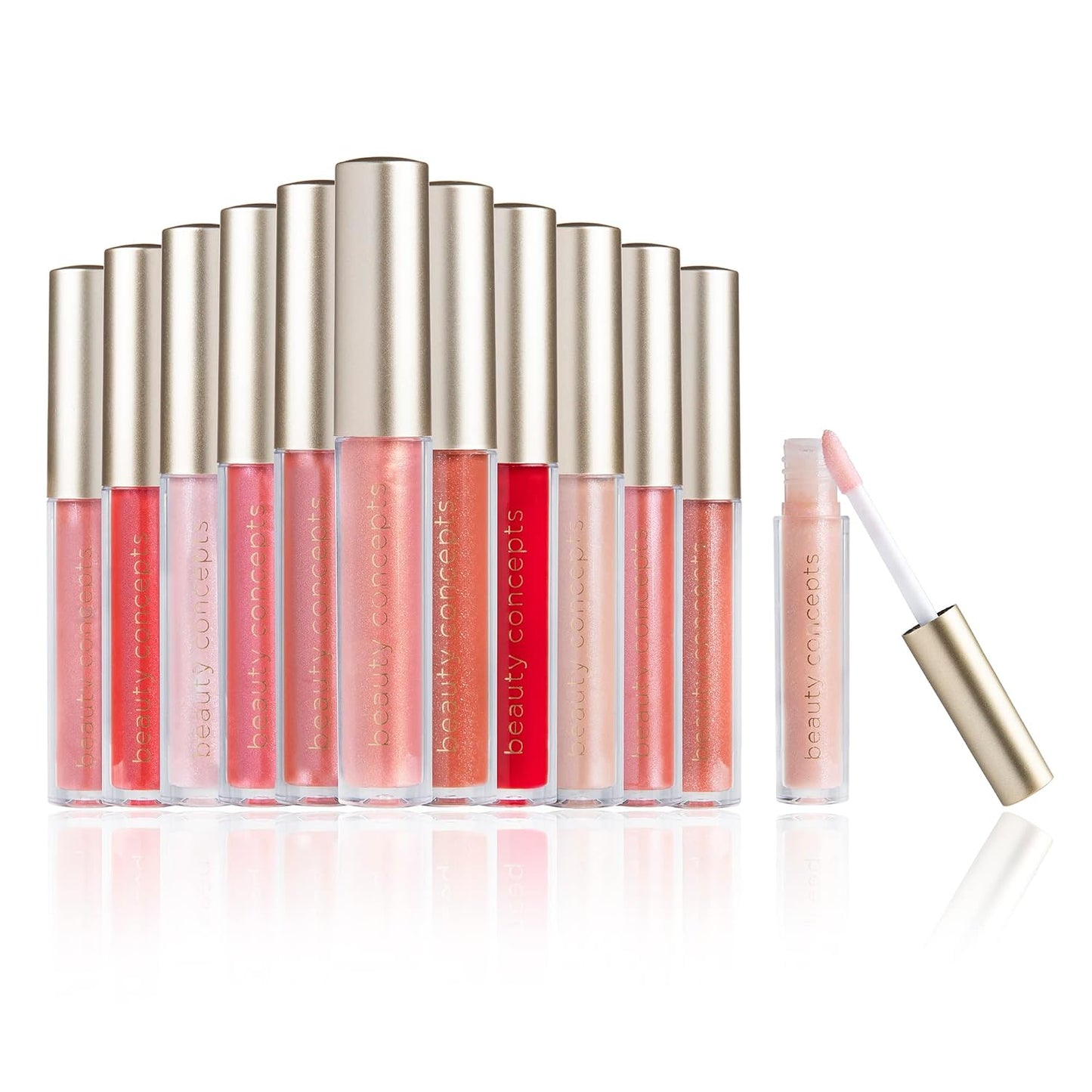 Beauty Concepts Lip Gloss Collection - Shimmering Glossy Lip Makeup Set for Radiant Finish | Neutral Shades