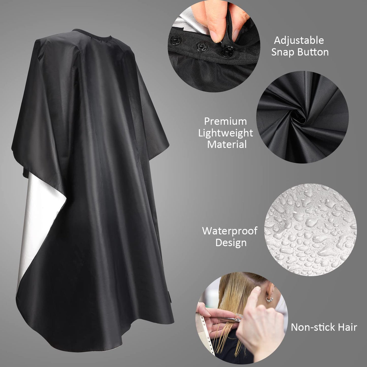 Foaincore 20 Pack Professional Hair Cutting Salon Nylon Cape Barber Styling Hair Cape with Snap Closure(59 x 51 Inches)
