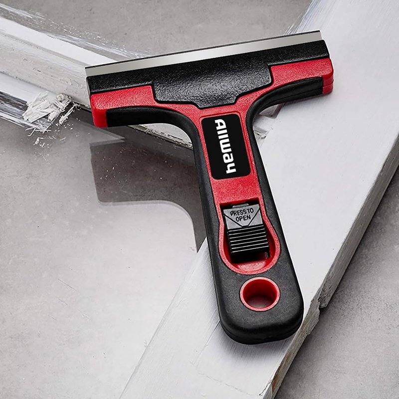 ALLWAY GTS Soft-Grip Glass & Tile Scraper, 4″