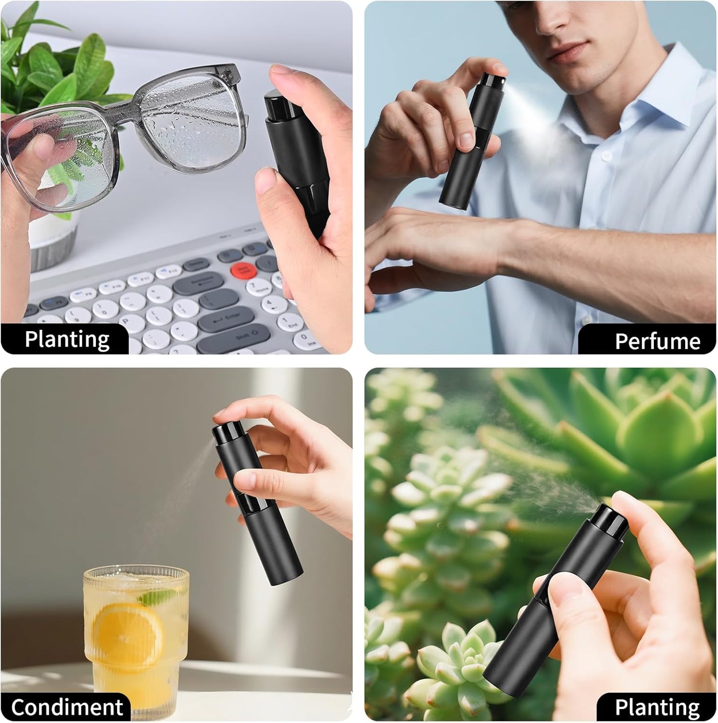 Refillable Perfume Travel Atomizer - 8ML Leakproof Spray Bottle Set (3PCS) | Portable Black Design
